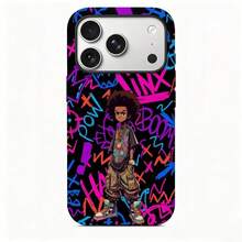 Una elegante funda para teléfono que no incluye cordón ni soporte Boondocks Riley 2-In-1 Film Phone Frosted para 17/16/15/14/13/12 Pro 14 15 16 17 Plus 11/X/Xsmax/Xr//8/Se. Funda protectora de doble capa reforzada, a prueba de caídas, anti-amarilleo y con colores brillantes. - Patrón 2 - Ver 7