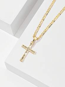 1件经典欧式铜质耶稣十字架吊坠项链，“守护之光”限量版，适合作为圣诞节、感恩节、万圣节、母亲节、情人节礼物，送给朋友、教会成员、初领圣体、日常佩戴和祈祷。 - 金黃色 - 查看 7