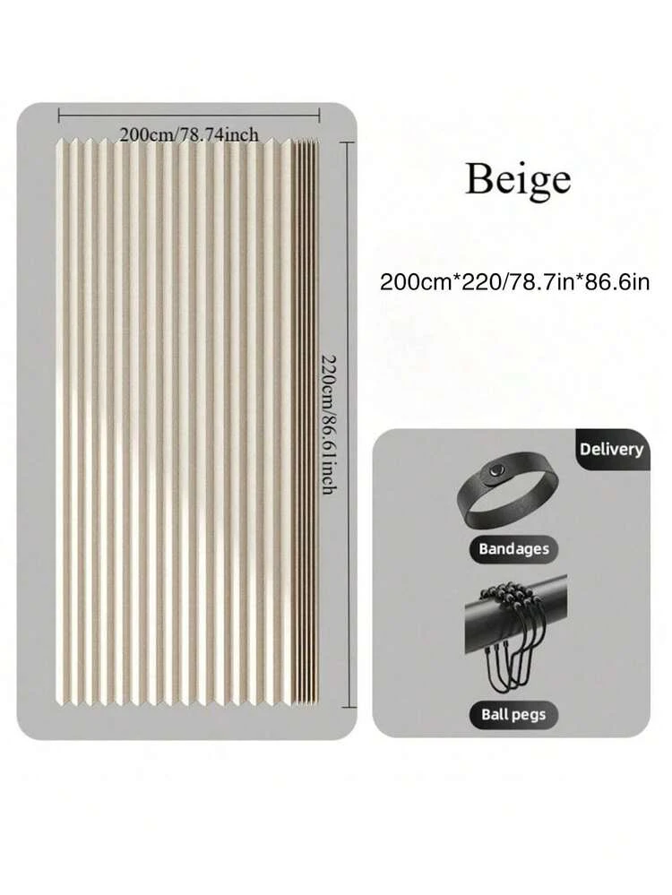 1 Peça Divisória de Cortina Dobrável Sem Haste, Pano Decorativo Pendurado para Todas as Estações para Quarto de Aluguel, Quarto, Sala de Estar, de Alta Qualidade - Multicolorido - Visão 12