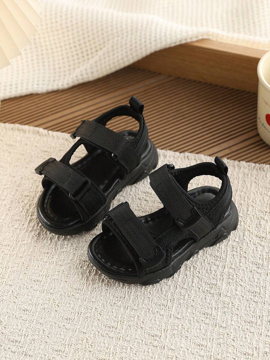 1 Pasang Sandal Pantai Musim Panas Baru untuk Anak-Anak, Sandal Pantai Sol Lembut Modis Serbaguna untuk Aktivitas Luar Ruangan, Anti Selip, Cocok untuk Anak Perempuan - Hitam - View 1