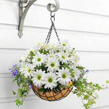 2/4束12.2英寸人造紫色雏菊花束 - 三层花瓣，2.79英寸逼真雏菊花，用途广泛，适用于家居、花园、露台、门廊、餐桌中心装饰、花瓶装饰、人造植物装饰，情人节礼物 - 彩色 - 查看 3