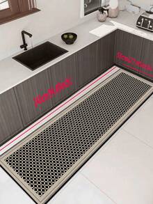 【热销！！！】1 件装软橡胶厨房地垫，3.5 毫米厚厨房地毯，现代几何拼接风格吸水厨房地垫，大尺寸地毯，可自行裁剪以适应厨房尺寸，表面织物材质，中间海绵层，底部橡胶层，适用于厨房地毯、厨房装饰、婚礼装饰、家居装饰、浴室地垫、玄关地垫、洗衣房地垫、走廊地毯、客厅地垫等。 - 彩色 - 查看 16