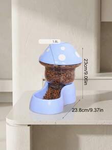 PETSIN 1 件装猫碗狗自动饮水食物分配器，防溢宠物蘑菇碗，大容量宠物喂食器 - 彩色 - 查看 4