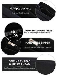 2025 Purse Organizer Insert For Le Pliage Tote Bag Organizer Insert Multi Pocket Felt Handbag Organizer Zipper Bag Organizer Inter Bag - Brown - View 5