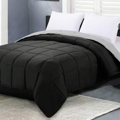 1pc Quilted Comforter - Microfiber Duvet Insert, Suitable For All Seasons, Alternative To Down, Suitable For Home And Dorm, Oeko-Tex Certified