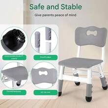 2 PCS Kids Chair Children's Stackable Desk Chairs Height Adjustable Toddler Chairs - Grey - View 4