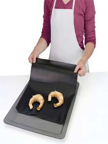 1/2 Hoja Esterilla para Horno, Fácil de Limpiar, Protege la Parte Inferior del Horno/Estufa de Gas, Antiadherente y Resistente a Altas Temperaturas, Adecuada para Cocinas Domésticas, Utensilios de Cocina, Accesorios de Cocina, Suministros de Cocina para el Hogar - Negro - Ver 8