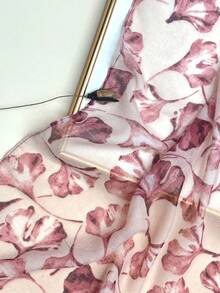 Nuevo pañuelo estampado bohemio, chal ligero y transpirable con flecos, elegante estilo de protección solar para mujer, ideal para la playa y los viajes - Rosa vieja - Ver 7