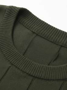 GRDR Men's Summer Round Neck Solid Color Short Sleeve Knit Sweater, Suitable For Summer Outings, Essential For Fashionable Styling - Army Green - View 4