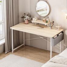 Escritorio para Computadora Moderno Estudio Furniture con Bolsa de Almacenamiento Viene con Soporte PC de Escritorio 110 X 50 X 75 CM Natural - Natural - Ver 3