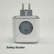 phenomdom 1 st EU-uttagsförlängare med flera eluttag, 7-i-1-uttagsförlängare med 4 eluttag, 2 USB- och 1 typ C-laddningsportar. DC-snabbladdning med USB och typ C, 4 AC-uttag, elstation för hemmakontoret - Vitt - Visa 7