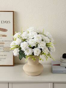 1支人造玫瑰花束，人造钻石玫瑰花束，优雅人造花束，一枝7枝，适用于婚礼、情人节、家居装饰、卧室、客厅、房间装饰、庭院装饰、阳台装饰、派对装饰、生日装饰、花园装饰、室内外装饰。 - 彩色 - 查看 11