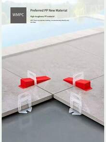 100pcs/Pack Tile Leveling System, White Base, 1.5cm/0.591in, 2cm/0.787in, 2.5cm/0.984in Spacer, 7.5cm/2.95in Red Plastic Clips, Made Of New PP Material, Tile Leveling Spacers - White 2.0cm - View 11