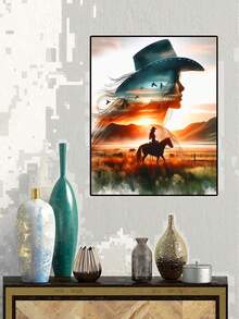 Diamond Art Kits For Adults - Cowgirl Diamond Painting Kits For Adults Beginner, DIY 5D Full Drill Horse Gem Art For Home Wall Decor - Multicolor - View 3