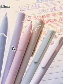6支彩色中性笔，速干墨水笔，0.5毫米细尖黑色墨水笔，书写流畅，适用于书写、学校和办公用品，返校季必备 - 彩色 - 查看 4