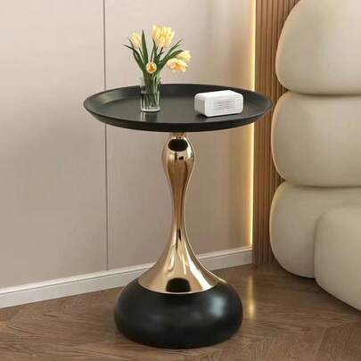 Small Round Side Table For Small Space ,Cocktail Table,,Living Room Small Coffee Table,Black End Table