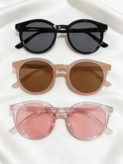 3副简约时尚透明圆框眼镜，风格百搭，休闲时尚