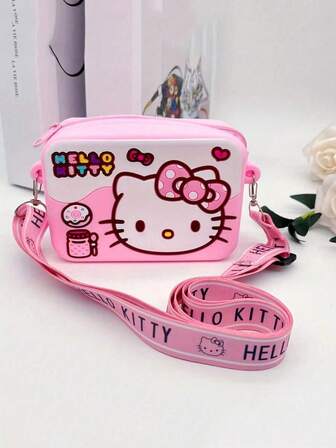 Sanrio 1个三丽鸥Hello Kitty卡通儿童斜挎包，可爱女孩手提包，趣味防水迷你钱包