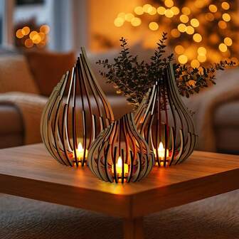 3 st träljusstakar - spiralformad rustik stugdekor, 3 storlekar (liten/mellan/stor) - ljusstakar i lantlig stil, lämpliga för hem/bröllop/fest - juldekor, högtidsdekor, nyårsborddekor, trendig stugbelysning, vintermysig belysning