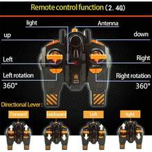 PTHTECHUS® RC Excavadora Vehiculos de construccion RC de para Niños con Bateria Recargable Control Remoto Tractor de construccion Incluyey Cargador USB Luces y SonidoDivertido, duradero y necesario para regalar a los niños - WJJ011DMX - Ver 6