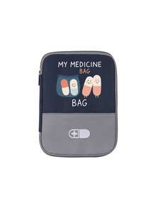 Portable "My Medicine Bag" Pill Pattern Medical Pouch, Compact First Aid Kit, Convenient Medical Storage Bag For Travel & Home Use, Small Medicine Bag, Emergency Pack, Multiple Colors Available, Essential Medical Accessory For Health-Conscious People, Daily Health Management Organizer - Multicolor - View 12