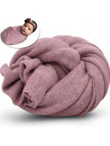 Soft Knitted Stretchy Blanket Photography Prop For Newborns, 4 Colors Available, Suitable For Baby Boys And Girls, Photography Studio Accessory, Newborn Gift - Multicolor - View 14