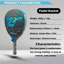 Joeyplay 全碳纤维网球拍套装（2支装），超轻高性能，含球拍包和2个网球，室内/室外便携式运动装备 - 紅和藍帶包帶兩球 - 查看 3