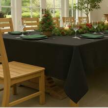 Oxford Slub Tablecloth, 5 Meters, Plain, For Events And Decoration - Black - View 3