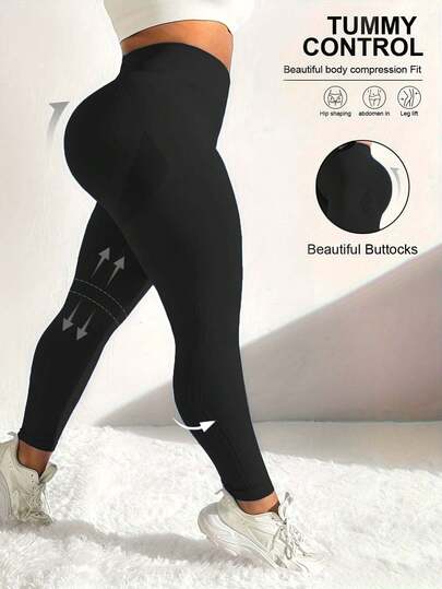 Pantalones de yoga talla grande, leggings sin costuras de alta elasticidad en azul, mallas sin costuras de cintura alta, adecuados para mujeres - elásticos y suaves, pantalones ajustados con estiramiento en 4 direcciones para correr, ciclismo, yoga, pickleball, deportes, uso casual. Tela altamente elástica de alta densidad, cómoda y transpirable, adecuada para todas las estaciones, lavable a máquina.