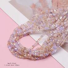 4/6毫米透明水晶珠，高品质三角形水晶玻璃珠，闪亮彩色散珠，适用于珠宝制作、DIY耳环和项链