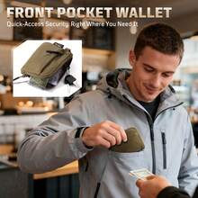 1TG Tactical Outdoor Coin Purse, 500D CORDURA Minimalist Wallet Change Purse ID Card Holder Money Pouch Bag With Zipper - màu nâu - Xem 7