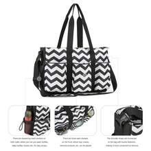 1pc Classic Waterproof Diaper Bag For Outdoor Mommy & Baby Travel, Multi-Pocket Mommy Bag - Multicolor - View 3