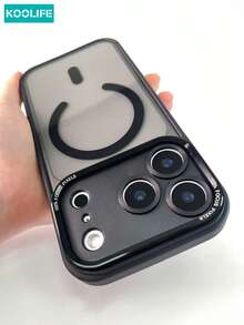 Koolife 1pc Luxury Magnetic Metal Lens Frame Phone Case Compatible With IPhone 17 Pro Max, High Transparency, MagSafe Charging Compatible, PC+TPU Material, Independent Buttons And Precise Cutouts, Raised Lens Protection, Anti-Drop Hard Shell Protective Cover, Compatible With IPhone 17/17 Pro/17 Pro Max, 16/16 Pro/16 Pro Max/16 Plus, 15/15 Pro/15 Pro Max/15 Plus - Black - View 6