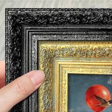 1pc Multi-Size Fashion Art PS Photo Frame, Whimsical Red Balloon & Swallow Pattern, Coordinating Memo, Artistic Oil Painting Brushstrokes, Black/Gold Rectangular, Exquisite 3D Carving, Decorative Frame To Enhance Ambiance, Suitable For Home Living Room, Bedroom, Entryway Wall Decor - Multicolor - View 9