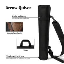 可调节腰背式箭袋，带衬垫背带，耐用黑色，适用于野外和练习，安全稳固的箭袋，适合狩猎、靶场练习等户外活动，实用设计，结构坚固