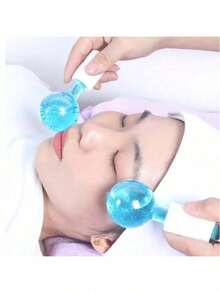 1个/2个装魔杖冰球，冷热舒缓冰球，适用于眼部和面部按摩，无需充电，温和放松，是情人节、母亲节、祖父母节、万圣节、圣诞节的完美礼物，男女皆宜 - 面部和眼部冰滚轮 - 魔杖爱心花瓣冰球 - 抗衰老面部冰球 - 抗皱面部冰球 - 面部按摩器 - 彩色 - 查看 6