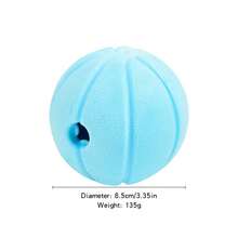 TPR Material Pet Toy Slow Feeder Ball, Voice Activated, Helps Relieve Separation Anxiety, Interactive Chew Toy For Dental Care, Shake To Make Sound To Attract Small Dogs, Durable Chew Treat Dispensing Ball Toy For Medium/Small Dogs & Puppies, Puzzle Feeder & Boredom Buster - Multicolor - View 8