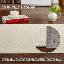 Solid Color Minimalist Area Rugs For Living Room, Low Pile Washable Rug, Soft Floor Carpet For Bedroom Home Office Decor - Màu be - Xem 4