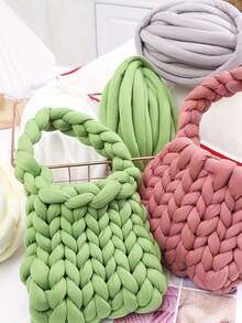 1pc Super Chunky Yarn, Extra Thick & Fluffy Yarn, Suitable For DIY Blanket, Rug, Pillow Making - Multicolor - View 3