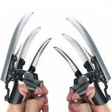 6pcs Retractable Wolf Claw Props - Pop-Up Finger Claws, White PP Material, 3D Cosplay Props, Halloween, Party, Birthday Gag Gifts, Thanksgiving And Christmas Presents - Multicolor - View 3