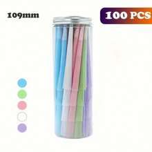100pcs King Size Pre-Rolled Tapered Paper Cones - 4.33in Slow Burning Cigarette Paper Cones With Tips, Packing Tube | Smoking Accessories, Christmas & Halloween Gifts (Green, Blue, Purple, Pink, White) - 彩色 - 查看 2