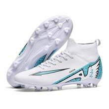 Original Men Soccer Shoes Professional TF/FG Boys Football Shoes Grass Indoor Training Girls Unisex Non-Slip Football Field Boots - White - View 8