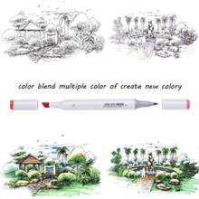 24PCS Finecolour artista color del rotulador Boceto Manga gráfico pintar con bolsa de almacenamiento bolsa multi, Marker Pen Set,36753615 - Multicolor - Ver 5