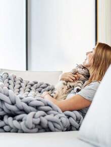 1pc Super Chunky Yarn, Extra Thick & Fluffy Yarn, Suitable For DIY Blanket, Rug, Pillow Making - Multicolor - View 8