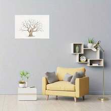 1pc Fingerprint Tree Canvas Art - Unique Guest Signature Tree, Personalized Wedding Guest Book Alternative, Romantic Gift For Anniversary, Indoor/Outdoor Wall Decor, Fingerprint Artwork |   Romantic Tree Design |   Detailed Fingerprints, Fingerprint Gifts - 彩色 - 查看 4