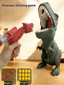Electronic Dinosaur Shooting Game Toy - Electronic Scoring, Self-Propelled Dinosaur, Sound Effects & Water Spray When Hit, Pneumatic Soft Bullet Gun, Dinosaur Model. Suitable For Children Aged 6-12, Fun Competition Game, Suitable For Park, Indoor And Outdoor, Parent-Child Interactive Toy. Perfect Christmas Gift, Suitable For Boys And Girls (Gun Color: Red Or Blue, Random Delivery). - Multicolor - View 13