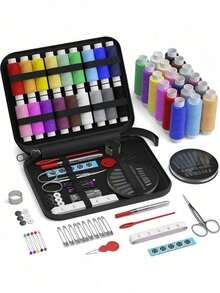 1set Sewing Kit With Sewing Supplies And Accessories(Multiple Specifications Optional), Sewing Kit For Adults,Emergency Repair And Travel Kits ,Portable Sewing Supplies Accessories Contains Thread, Needle, Scissors, Measure Tape, Dorm Room Essentials ,Gifts For Family, Friend Adults Beginner Kids Traveler Sewing Supplies - 彩色 - 查看 2