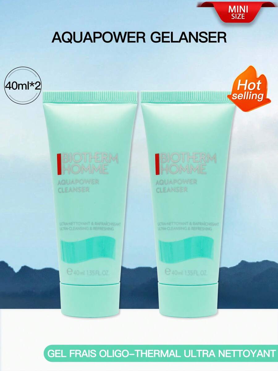 Biotherm Limpiador refrescante AQUAPOWER para hombres 40ml [TAMAÑO MINI] - 40ml*2 - Ver 1