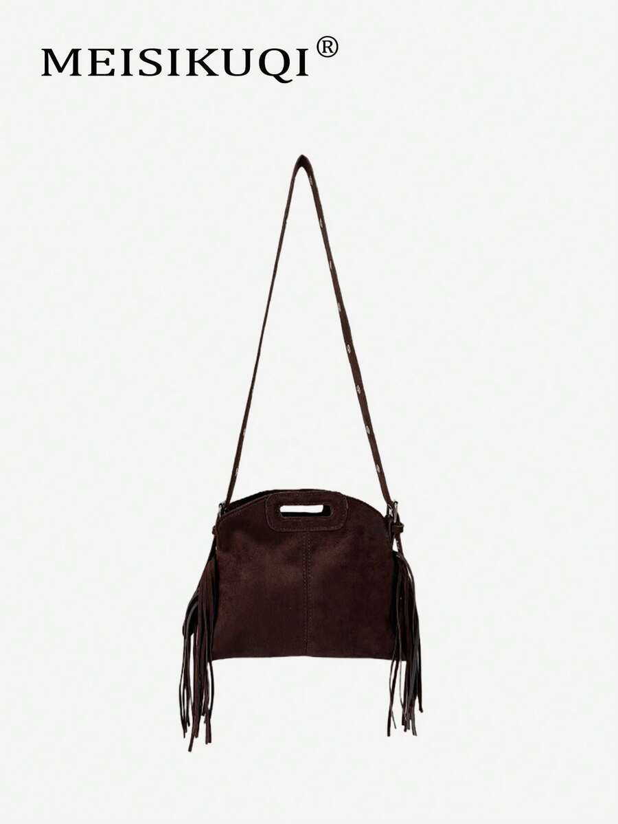 2025年新款独特设计流苏手提包，个性化时尚百搭手提包，休闲通勤单肩斜挎包