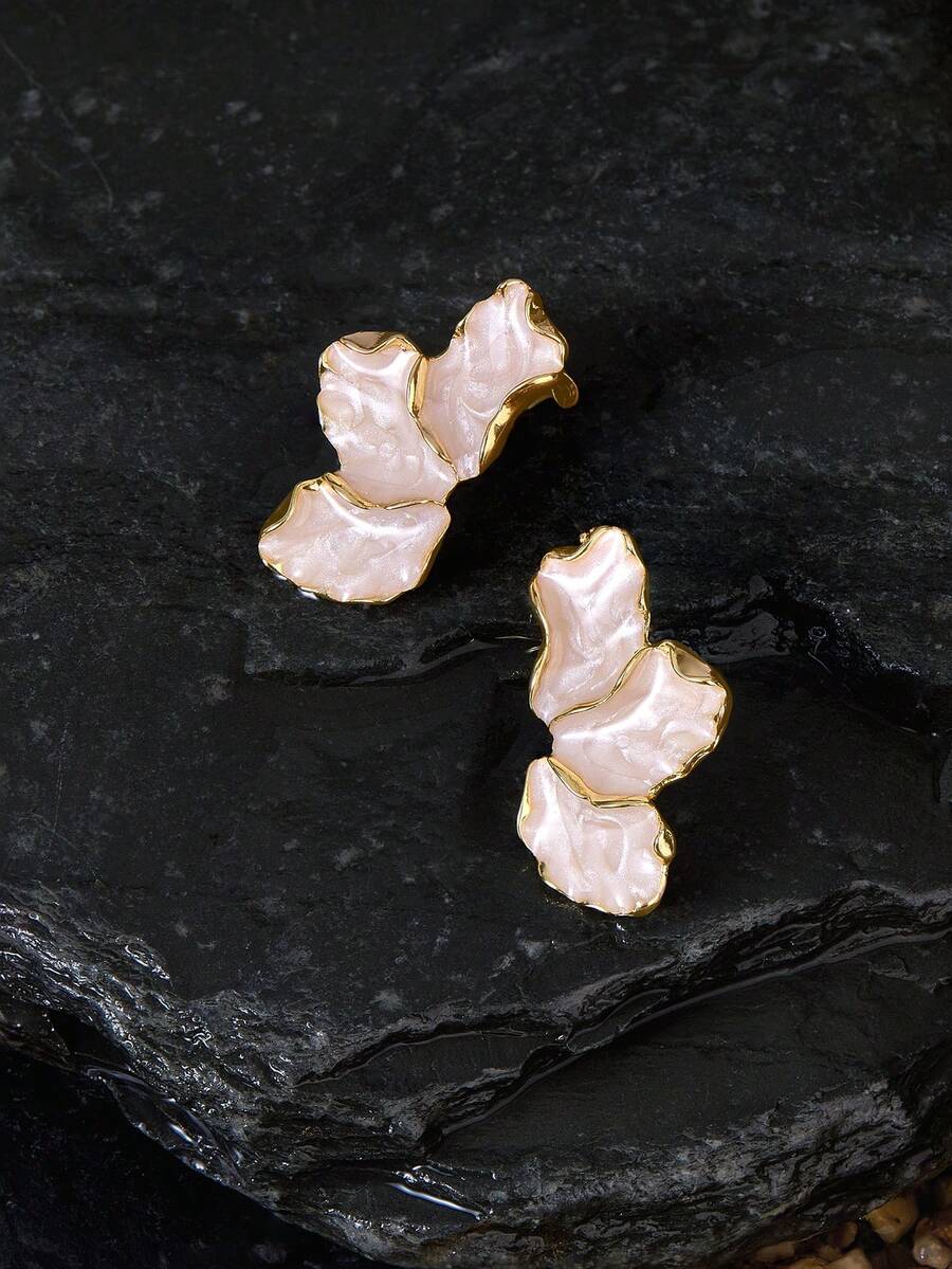 Opalesca 优雅花朵耳环，适合女士情人节、妈妈、母亲、母亲节、礼物 - 米色 - 查看 1